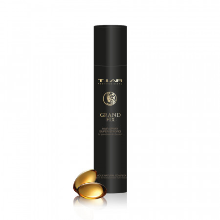 T-LAB Professional Grand Fix Hair Spray Super Strong – Itin stiprios fiksacijos plaukų lakas grandioziniai plaukų fiksacijai 300ml