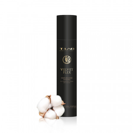 T-LAB Professional Velvet Flex Hair Mousse Strong Hold – Stiprios fiksacijos plaukų putos 300ml