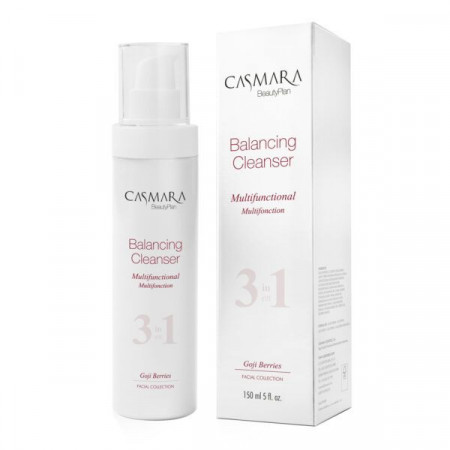 Casmara Balancing Cleanser Multifunctional 3 in 1/ Prausiklis veido odai skirtas visų tipų odai, su Gojos uogų ekstraktu, 150 ml