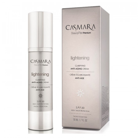 Casmara Lightening Clarifying Anti-aging Cream SPF 50 – veido odą skaistinantis ir odos senėjimą stabdantis kremas 50 ml